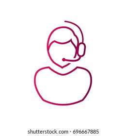 Operator in touch Web icon. vector design