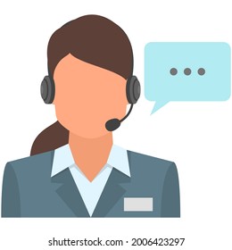 Operator vector call center service support icon