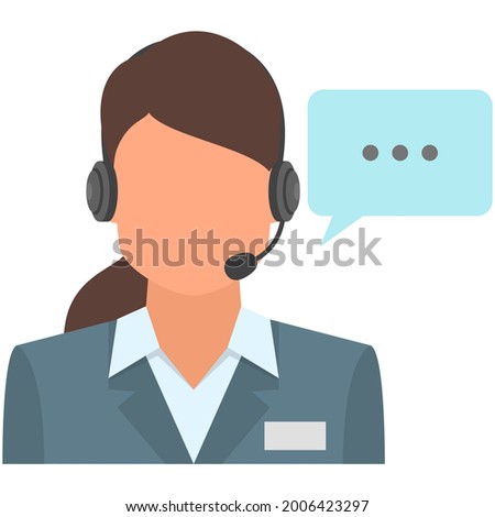 Operator vector call center service support icon