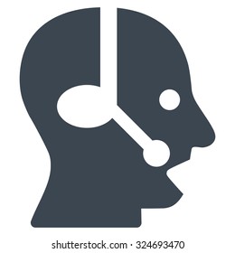 Operator vector icon. Style is flat symbol, smooth blue color, rounded angles, white background.