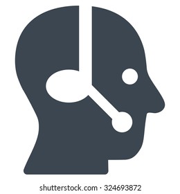 Operator vector icon. Style is flat symbol, smooth blue color, rounded angles, white background.