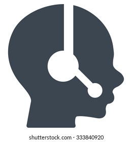 Operator vector icon. Style is flat symbol, smooth blue color, rounded angles, white background.