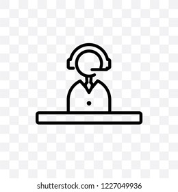 Operator vector linear icon isolated on transparent background, Operator transparency concept can be used for web and mobile