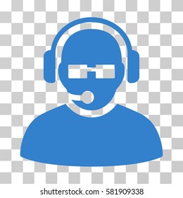 Operator vector pictogram. Illustration style is a flat iconic cobalt symbol on a transparent background.