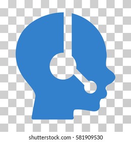 Operator vector pictogram. Illustration style is a flat iconic cobalt symbol on a transparent background.