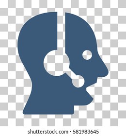 Operator vector pictogram. Illustration style is a flat iconic blue symbol on a transparent background.