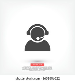 operator in Web. icon. Vector Eps 10. image of man flat design