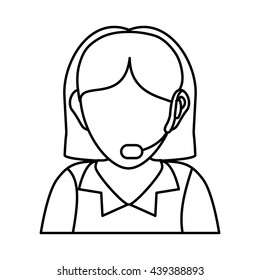 Operator woman avatar. Customer service. vector graphic