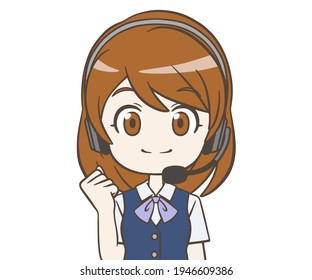 日本人 女性 オペレーター のイラスト素材 画像 ベクター画像 Shutterstock