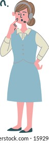 operator woman emotion  question simple illustration 