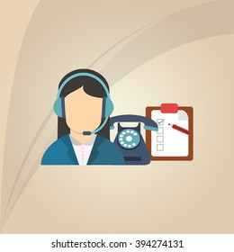 Operator woman  icon design