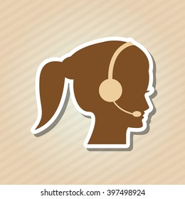 Operator woman  icon design