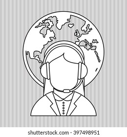 Operator woman  icon design