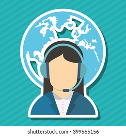 Operator woman  icon design, vector illustration