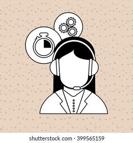 Operator woman  icon design, vector illustration