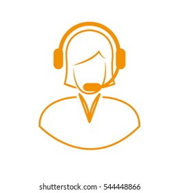 operator, woman, icon, vector illustration eps10