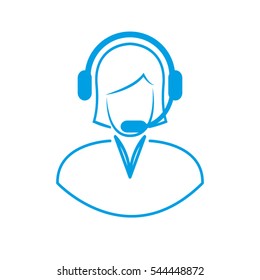 operator, woman, icon, vector illustration eps10
