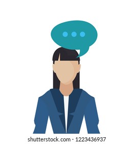 operator woman with speech bubble