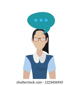 operator woman with speech bubble