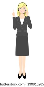 An operator's woman who points 01