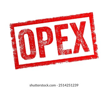 OPEX abbreviation stands for Operating Expenses - are the costs associated with running a business's day-to-day operations, acronym concept stamp