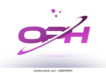 oph o p h  alphabet letter logo combination purple pink creative text dots company vector icon design template