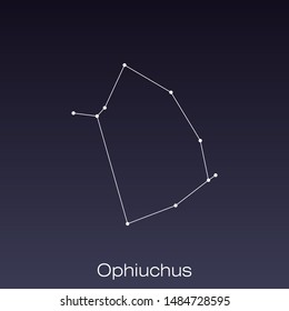 Ophiuchus constellation as it can be seen by the naked eye.
