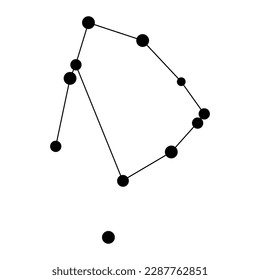 Ophiuchus constellation map. Vector illustration.