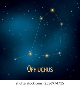 Ophiuchus constellation: new addition to the zodiac in a starry night sky.