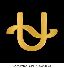 Ophiuchus symbol on black background. Vector illustration.