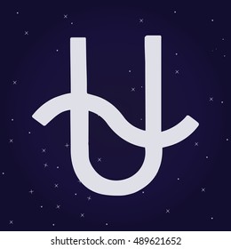 Ophiuchus zodiac symbol in dark space background with galactic and stars. Constellation map. Horoscope. Vector illustration.