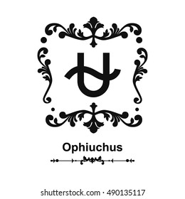 Ophiuchus zodiac symbol. Vector illustration of zodiac sign Ophiuchus isolated on white background.