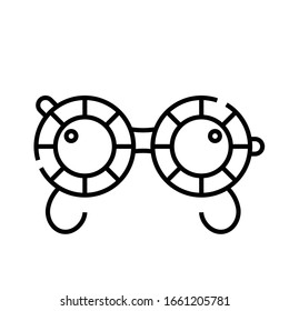 Ophtalmologist glasses line icon, concept sign, outline vector illustration, linear symbol.