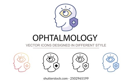 Ophtalmology icon design with white background stock illustration