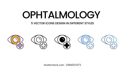 Ophtalmology Icons different style vector stock illustration