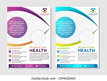 Oftalmológico. Vector de cuidado ocular. Diseño de la plantilla de tamaño A4 del folleto del folleto sobre atención médica. diseño moderno abstracto de la portada de los libros de informes anuales de uso múltiple 