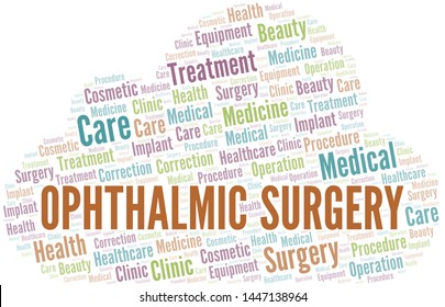 Ophthalmic Surgery word cloud vector made with text only