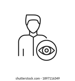 Ophthalmologist Color Line Icon. Subject Matter Expert. Pictogram For Web Page, Mobile App, Promo. UI UX GUI Design Element. Editable Stroke.