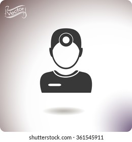 Ophthalmologist. Doctor. People at wark. Medical symbol. Vector icon.