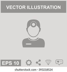 Ophthalmologist. Doctor. People at wark. Medical symbol. Vector icon.