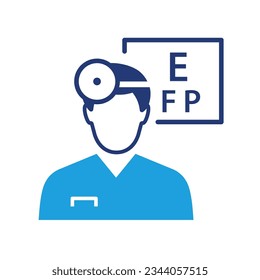 Ophthalmologist flat icon. Vector illustration.