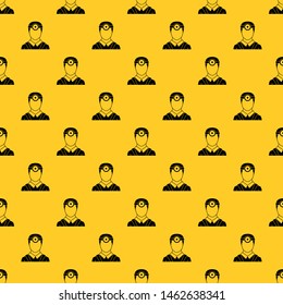 Ophthalmologist with head mirror pattern seamless vector repeat geometric yellow for any design