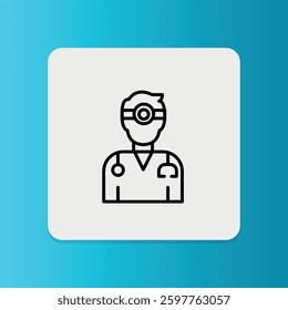 Ophthalmologist icon. Editable stroke. Vector illustration.	