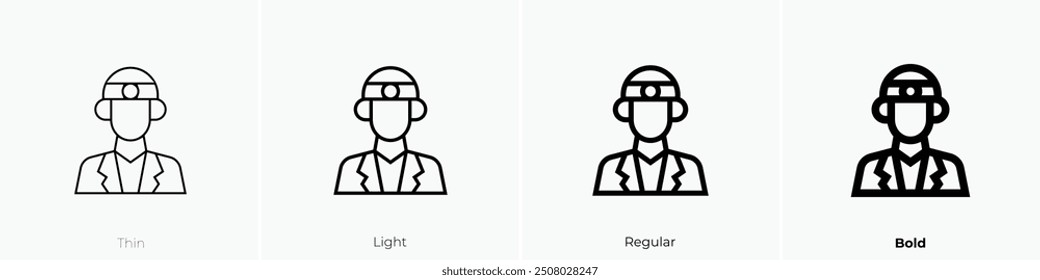 ophthalmologist icon. Thin, Light Regular And Bold style design isolated on white background