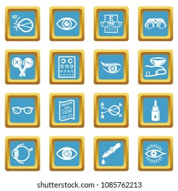 Ophthalmologist icons set vector sapphirine square isolated on white background 