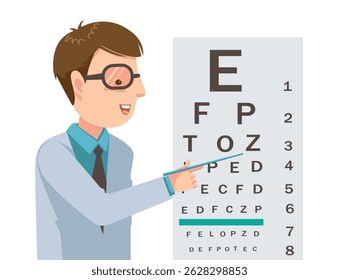 El oftalmólogo señaló la tabla ocular