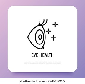 Ophthalmology: eye health thin line icon. Eye surgery logo. Modern vector illustration. 