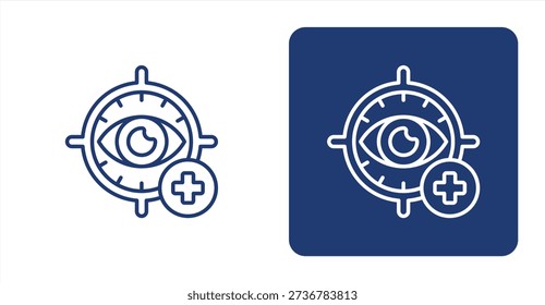 Ophthalmology icon, with contrast background.