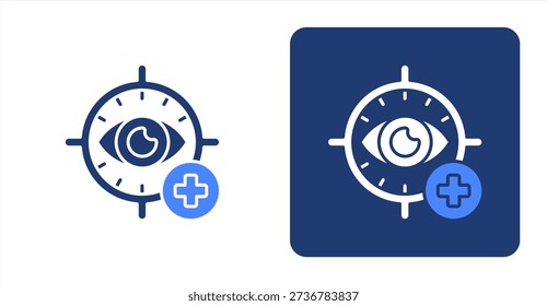 Ophthalmology icon, with contrast background.