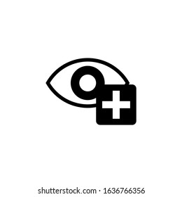 Ophthalmology icon vector in black flat shape design isolated on white background, Vector icon eps 10